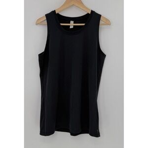 Marika Black Ribbed Long Tank Top Sleeveless Athletic Form Fit XL‎ Athleisure